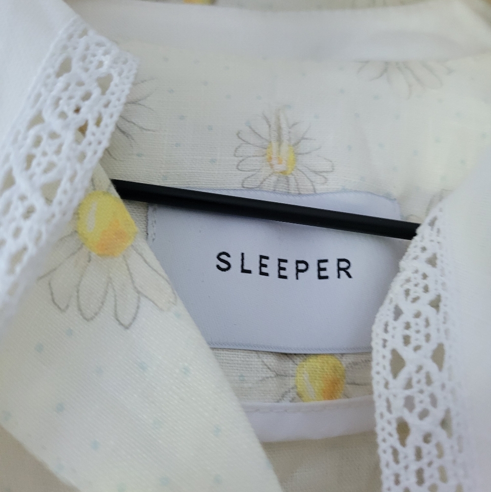 Sleeper Marie 100% linen daisy print mini dress, small - Picture 12 of 15